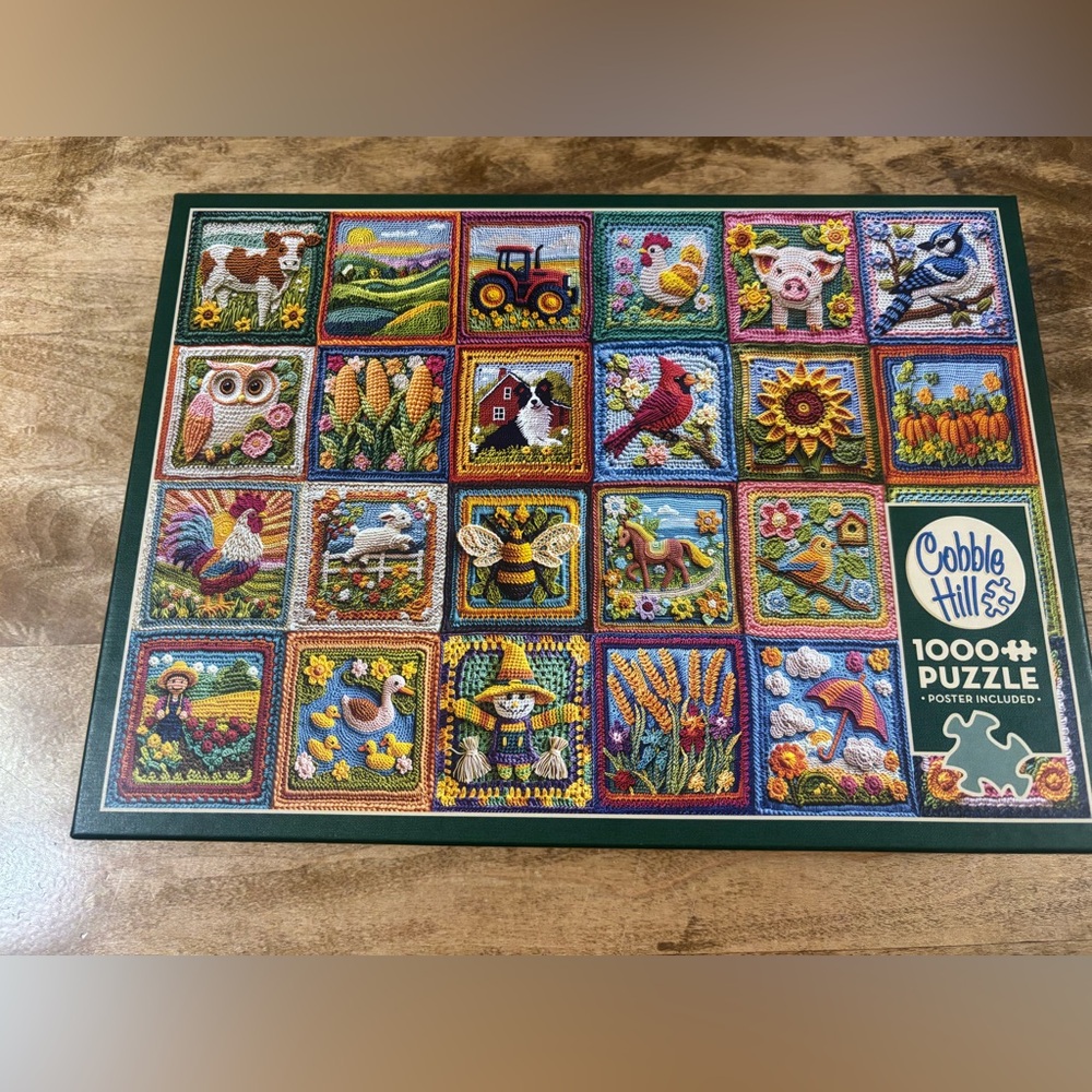 Cobble Hill 1000 piece puzzle “country life crochet”